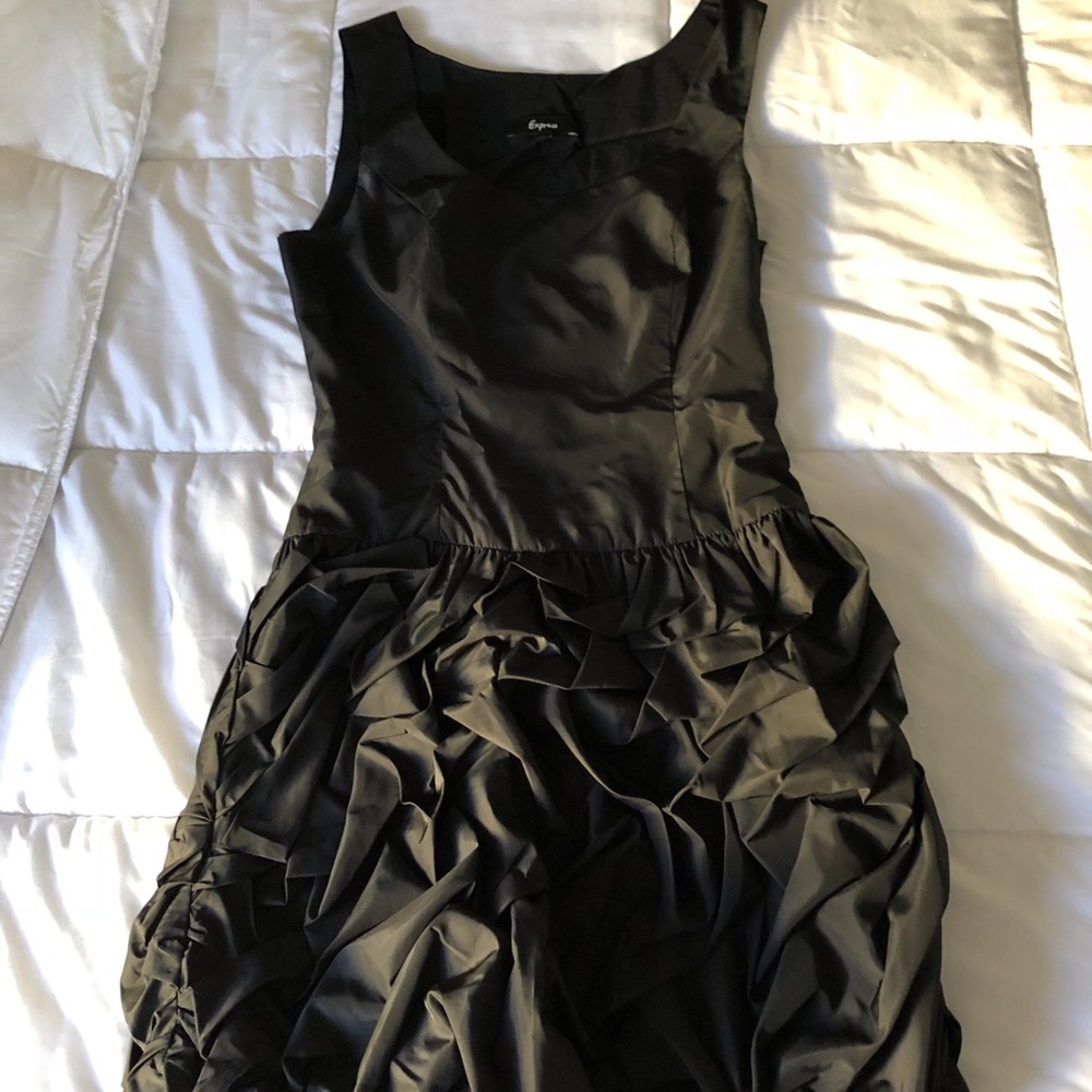 Express ruffled bottom little black dress